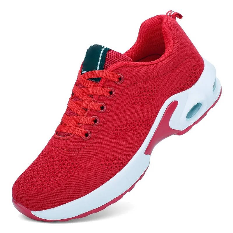 Women's Air Cushion Knit Lace-Up Platform Trainers