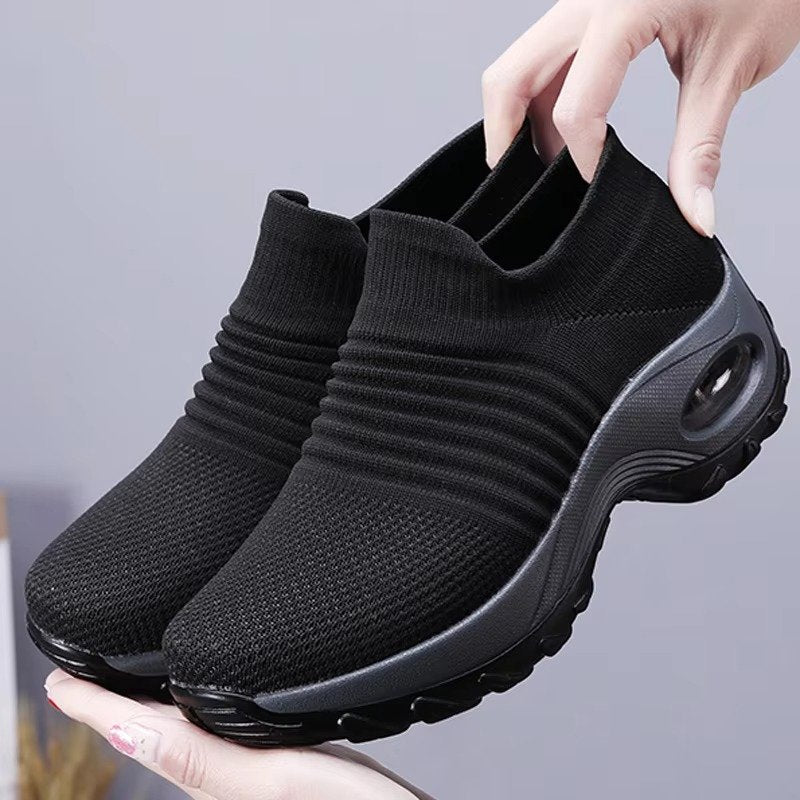 Women's Chunky Knit Platform Slip-On Trainers