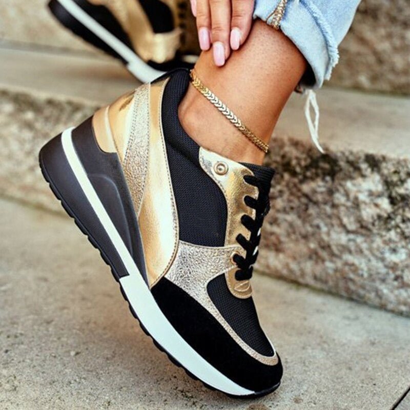 Women's Wedge Lace-Up Platform Trainers