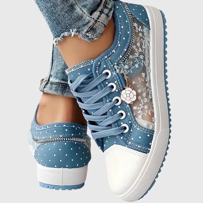 Women's Floral Lace-Up Trainers