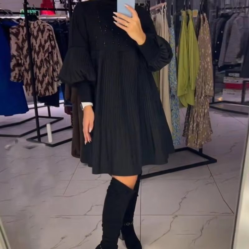 Women's Beaded Pleated Sequin Party Dress